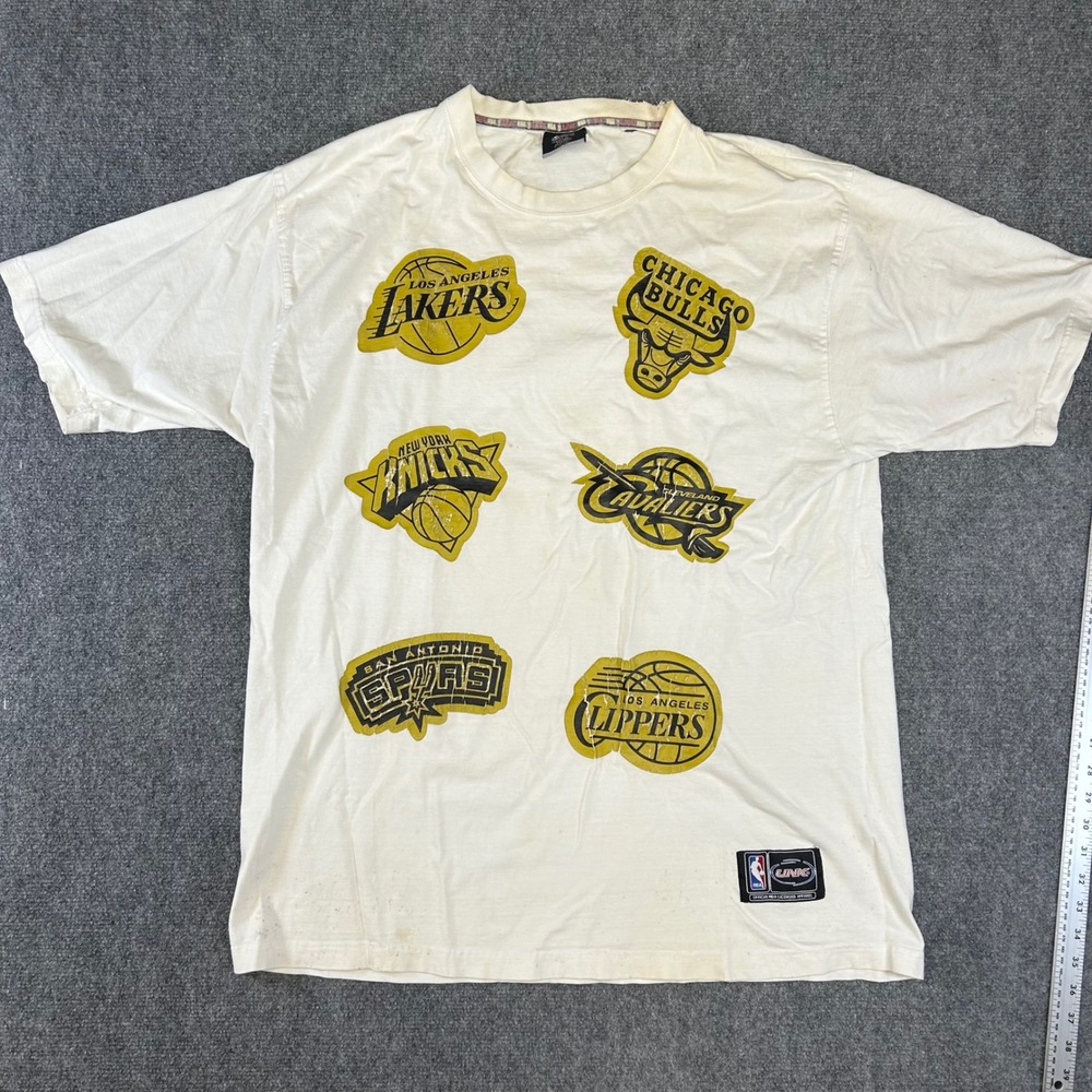 UNK NBA Multi Logo Graphic Shirt Mens XL Lakers Bulls Knicks Cavs Spurs Clippers